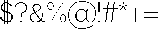 Light otf (300) Font OTHER CHARS