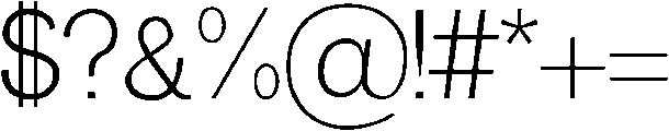 Light otf (300) Font OTHER CHARS