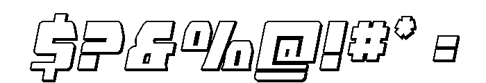 Librator Bar 3D Italic Font OTHER CHARS