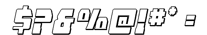 Librator Stripe 3D Italic Font OTHER CHARS