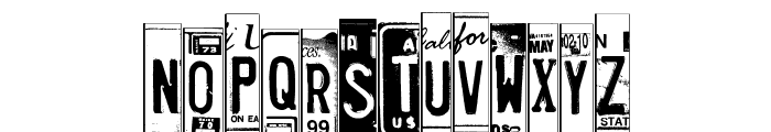 LicensePlates Font LOWERCASE