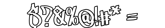 Lickos Graffiti Outline Font OTHER CHARS