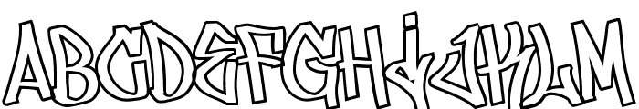 Lickos Graffiti Outline Font UPPERCASE