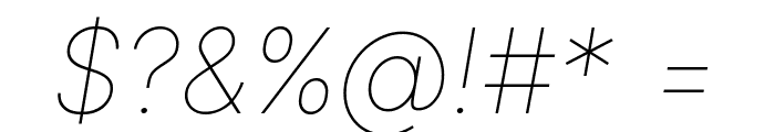 LinikSans-ThinItalic Font OTHER CHARS
