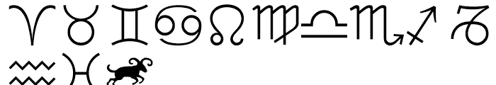 Linotype Astrology Pi 1 Font LOWERCASE