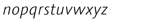 Linotype Syntax Light Italic Font LOWERCASE