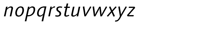 Linotype Syntax Regular Italic Font LOWERCASE
