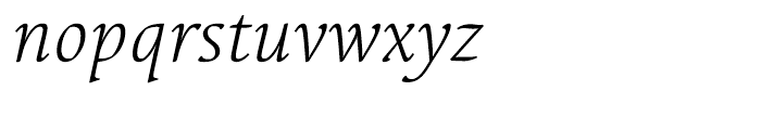 Linotype Syntax Serif Light Italic Font LOWERCASE
