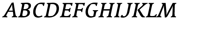 Linotype Syntax Serif Medium Italic Font UPPERCASE