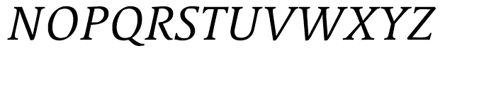 Linotype Syntax Serif Regular Italic Font UPPERCASE