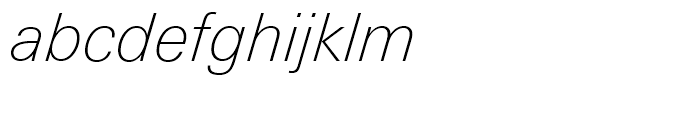 Linotype Univers 231 Basic Thin Italic Font LOWERCASE