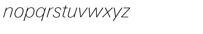 Linotype Univers 231 Basic Thin Italic Font LOWERCASE