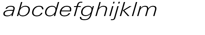 Linotype Univers 341 Extended Light Italic Font LOWERCASE