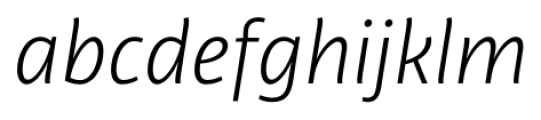 Libertad Light Italic Font LOWERCASE