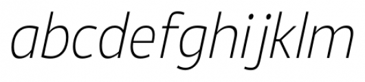 Ligurino SemiCondensed Extra Light Italic Font LOWERCASE