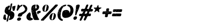 Liberty Stencil Grunge Italic Font OTHER CHARS