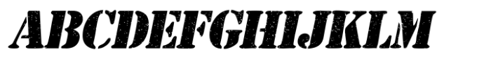 Liberty Stencil Grunge Italic Font UPPERCASE