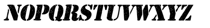 Liberty Stencil Grunge Italic Font UPPERCASE