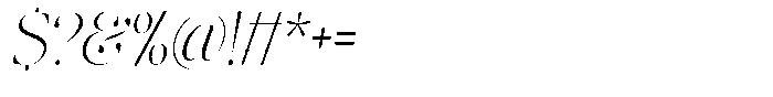 Lifestyle Icons Thin Slanted Font OTHER CHARS