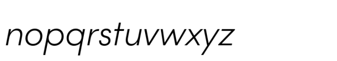 Lightbox 21 Light Oblique Font LOWERCASE