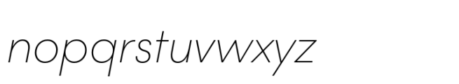 Lightbox 21 Thin Oblique Font LOWERCASE