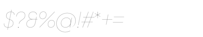 Lightbox 21 Ultra Light Oblique Font OTHER CHARS