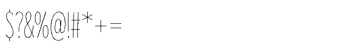 Limit Display XCm Hairline Font OTHER CHARS