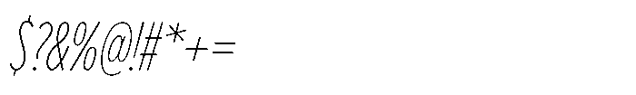 Limit Display XCm Thin Italic Font OTHER CHARS