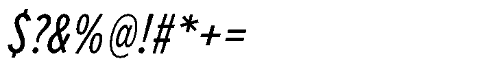 Limit Micro XCm Italic Font OTHER CHARS