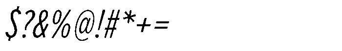 Limit Micro XCm Light Italic Font OTHER CHARS