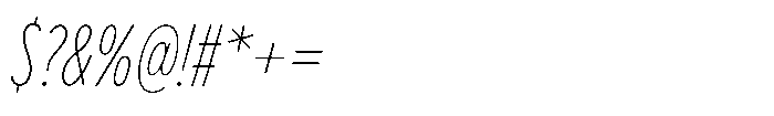 Limit Text XCm Thin Italic Font OTHER CHARS