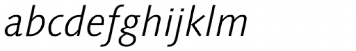 Linotype Syntax Com Light Italic Font LOWERCASE