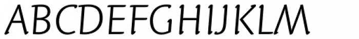 Linotype Syntax Letter Com Light Italic Font UPPERCASE