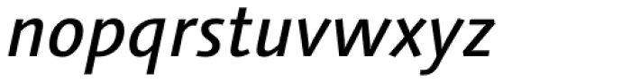 Linotype Syntax Medium Italic Font LOWERCASE