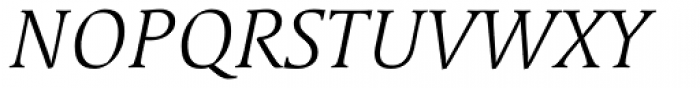 Linotype Syntax Serif Com Light Italic Font UPPERCASE