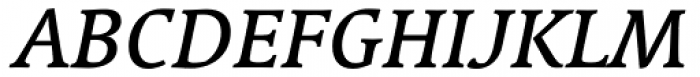 Linotype Syntax Serif OsF Medium Italic Font UPPERCASE