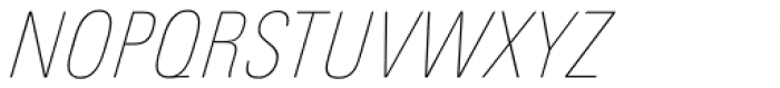 Linotype Univers 121 Condensed UltraLight Italic Font UPPERCASE