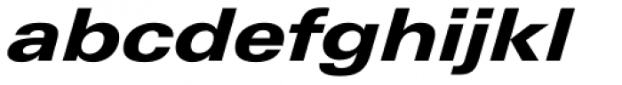 Linotype Univers 741 Extended Heavy Italic Font LOWERCASE