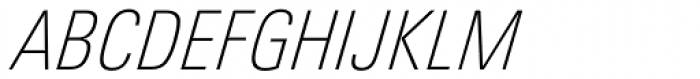 Linotype Univers Com 221 Condensed Thin Italic Font UPPERCASE