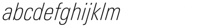 Linotype Univers Com 221 Condensed Thin Italic Font LOWERCASE