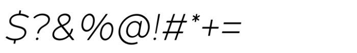 Lite On Light Italic Font OTHER CHARS