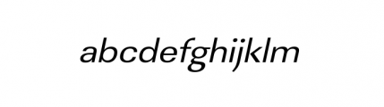 Linear Extra Wide Regular Oblique Font LOWERCASE