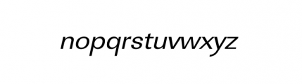 Linear Wide Regular Oblique Font LOWERCASE