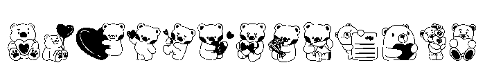 Love Bear Set Font UPPERCASE