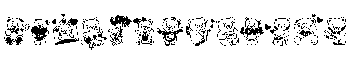 Love Bear Set Font UPPERCASE