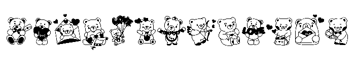Love Bear Set Font LOWERCASE