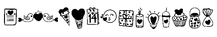 Love Clipart Font UPPERCASE