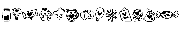 Love Clipart Font UPPERCASE