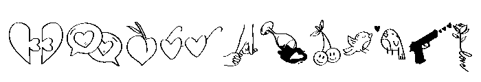 Love Doodle Icons Font OTHER CHARS