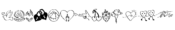 Love Doodle Icons Font UPPERCASE